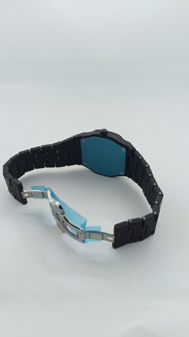 Matte Black Watch with Eastern Arabic Numerals - Premium Quality