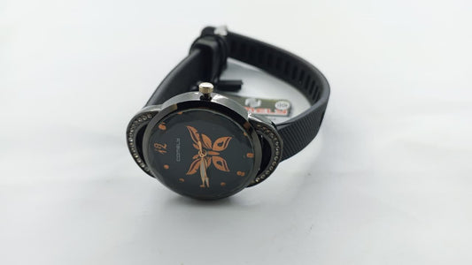 Comely Elegant Butterfly Dial Ladies Watch with Crystal Detailing