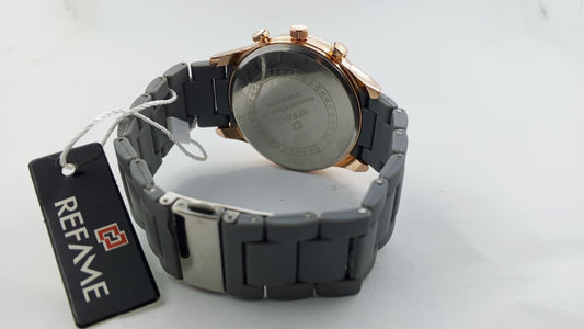 Refame Chronograph Series – Rose Gold & Grey Silicone Edition