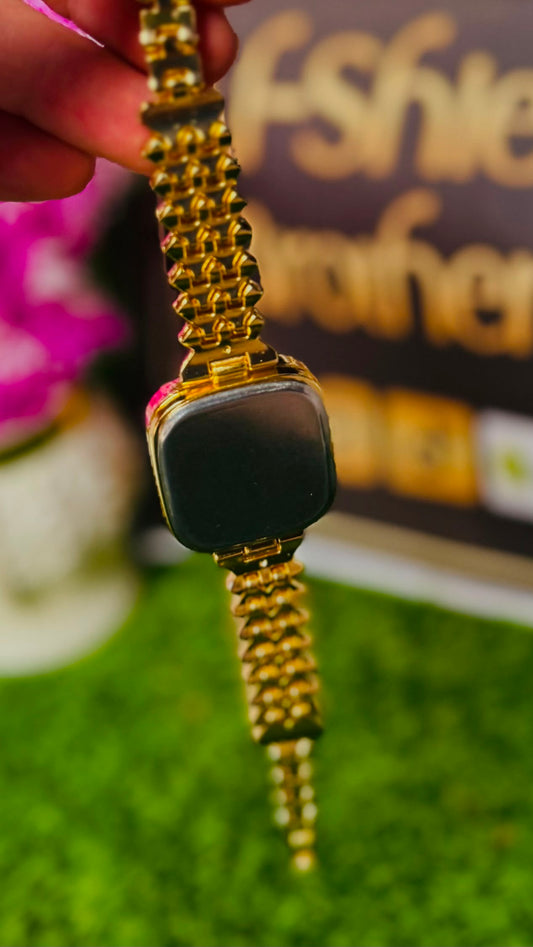 Gold-Plated Touch LED Diamond Women's Watch