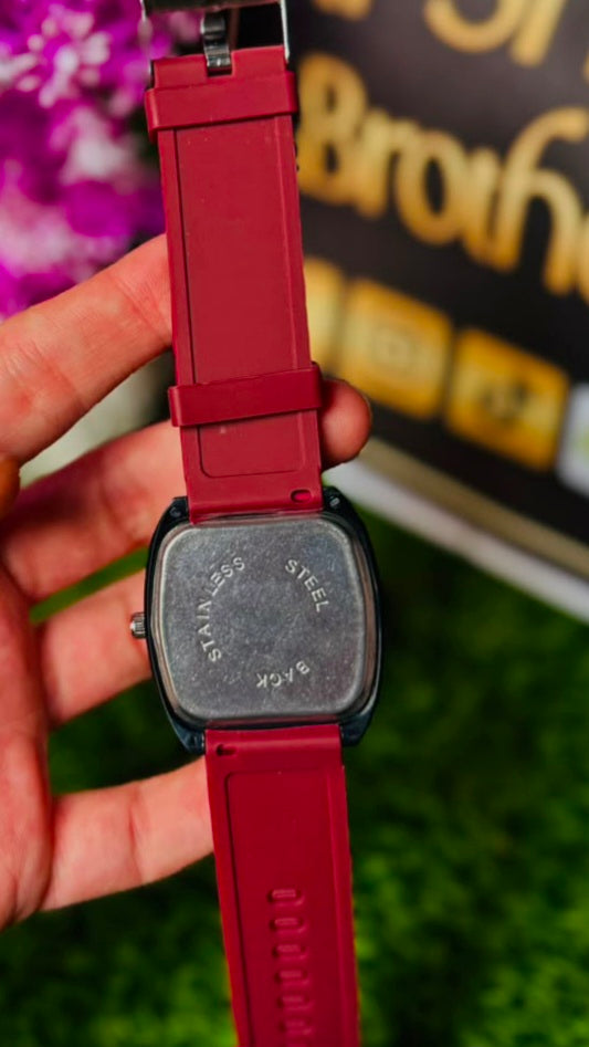 HP Red Silicone Strap Sport Watch