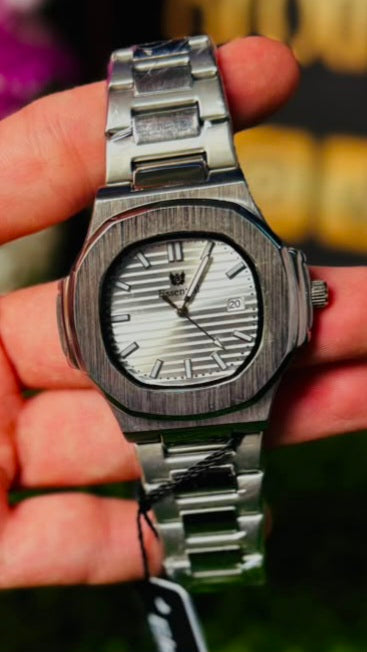 Essential Silver Octagonal Watch
