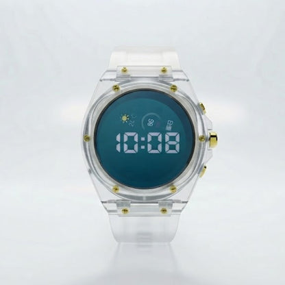 Transparent Clear-Strap Digital LED Sports Watch