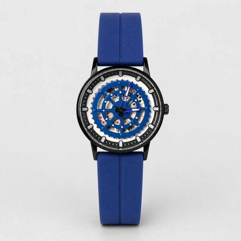 Vioki Men's Rotating Spinner Dial Watch with Silicone Strap