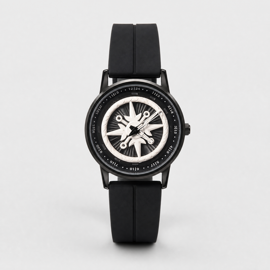 Vioki Men's Rotating Spinner Dial Watch with Silicone Strap