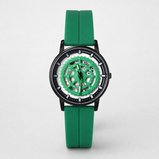 Vioki Men's Rotating Spinner Dial Watch with Silicone Strap