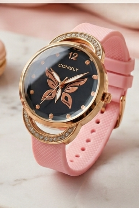 ELEVATE Comely Series – Elegant Pink Butterfly Quartz Watch for Women