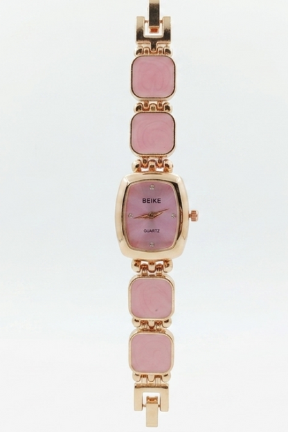 BEIKE Rose Gold blush Pink Square Dial Women’s Jewelry Bracelet Watch