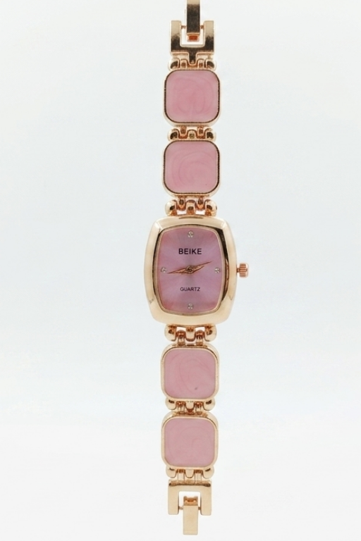 BEIKE Rose Gold blush Pink Square Dial Women’s Jewelry Bracelet Watch