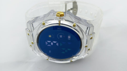 Transparent Clear-Strap Digital LED Sports Watch