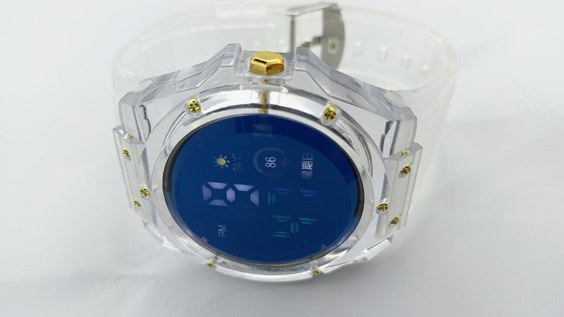 Transparent Clear-Strap Digital LED Sports Watch