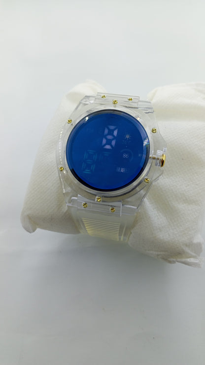Transparent Clear-Strap Digital LED Sports Watch