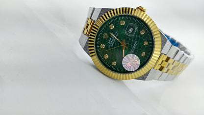 RLX master piece Premium Two-Tone Green Honeycomb Dial Watch