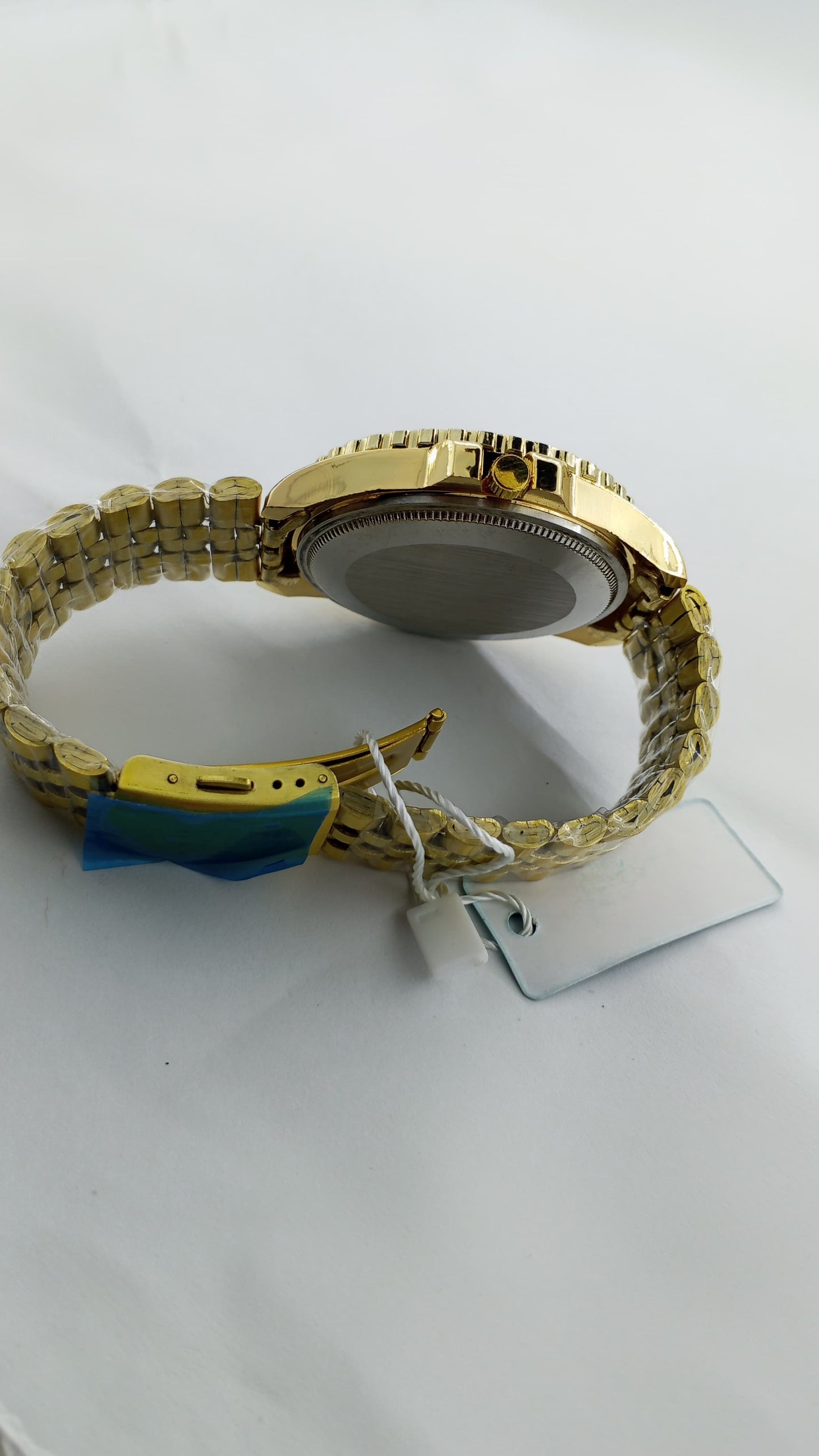 RLX Premium Gold Tone GMT-Master II Style Luxury Watch with Rotating Bezel