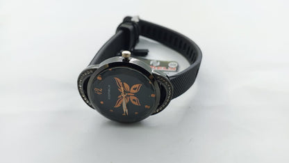 Comely Elegant Butterfly Dial Ladies Watch with Crystal Detailing