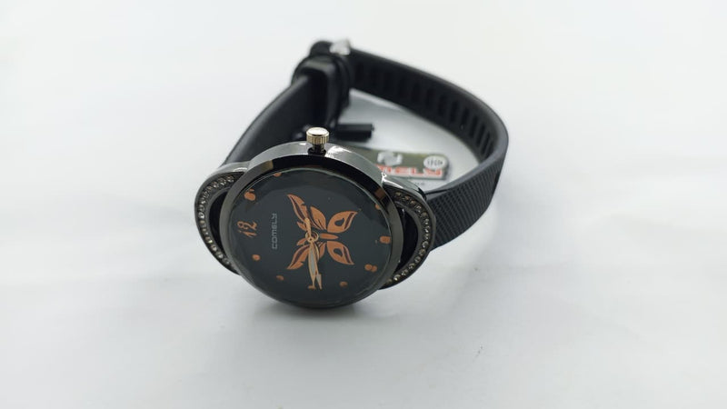 Comely Elegant Butterfly Dial Ladies Watch with Crystal Detailing
