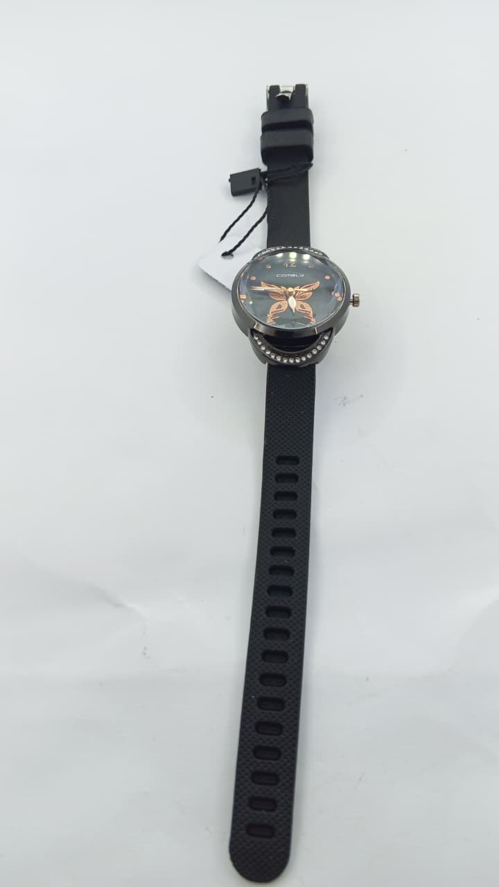 Comely Elegant Butterfly Dial Ladies Watch with Crystal Detailing