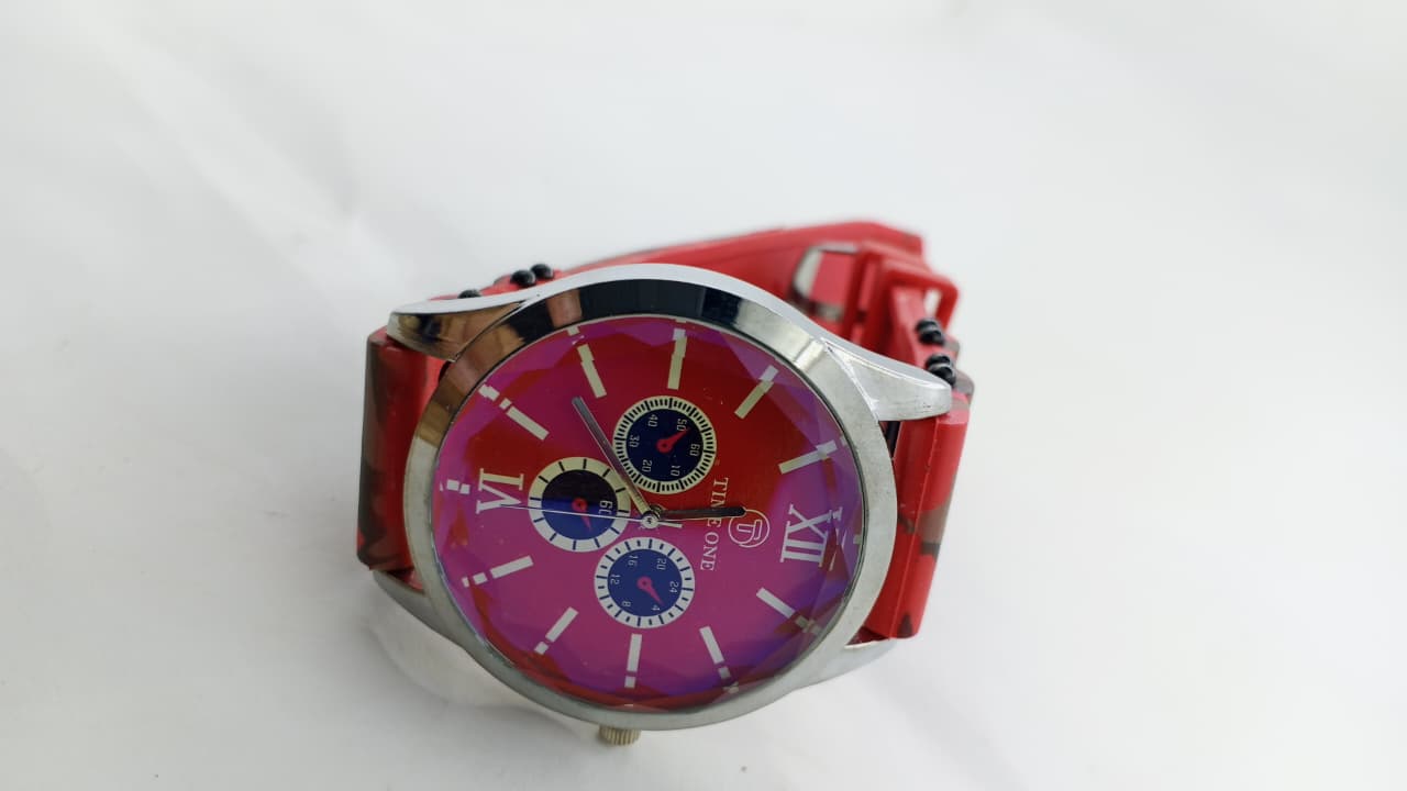 Time One Premium Iridescent Dial Watch with Camouflage Strap - High Quality