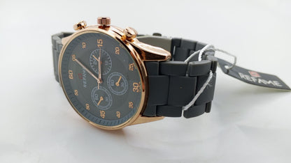 Refame Chronograph Series – Rose Gold & Grey Silicone Edition