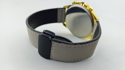 Citizone Premium Quartz Octagonal Dial Watch with Textured Strap
