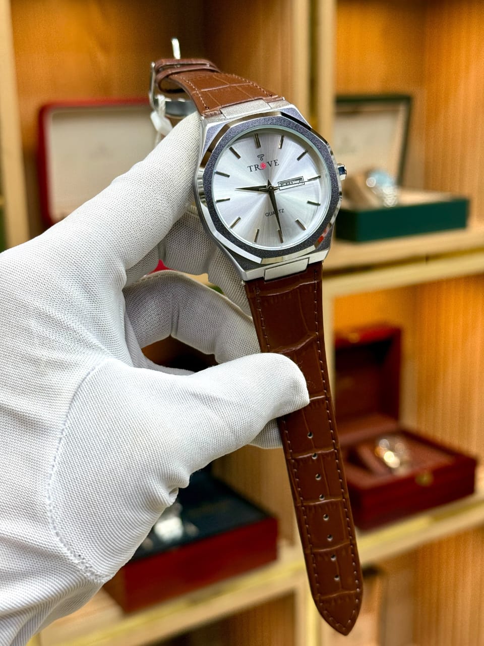 Trove Classic Quartz Watch – Black Dial | Premium Leather Strap