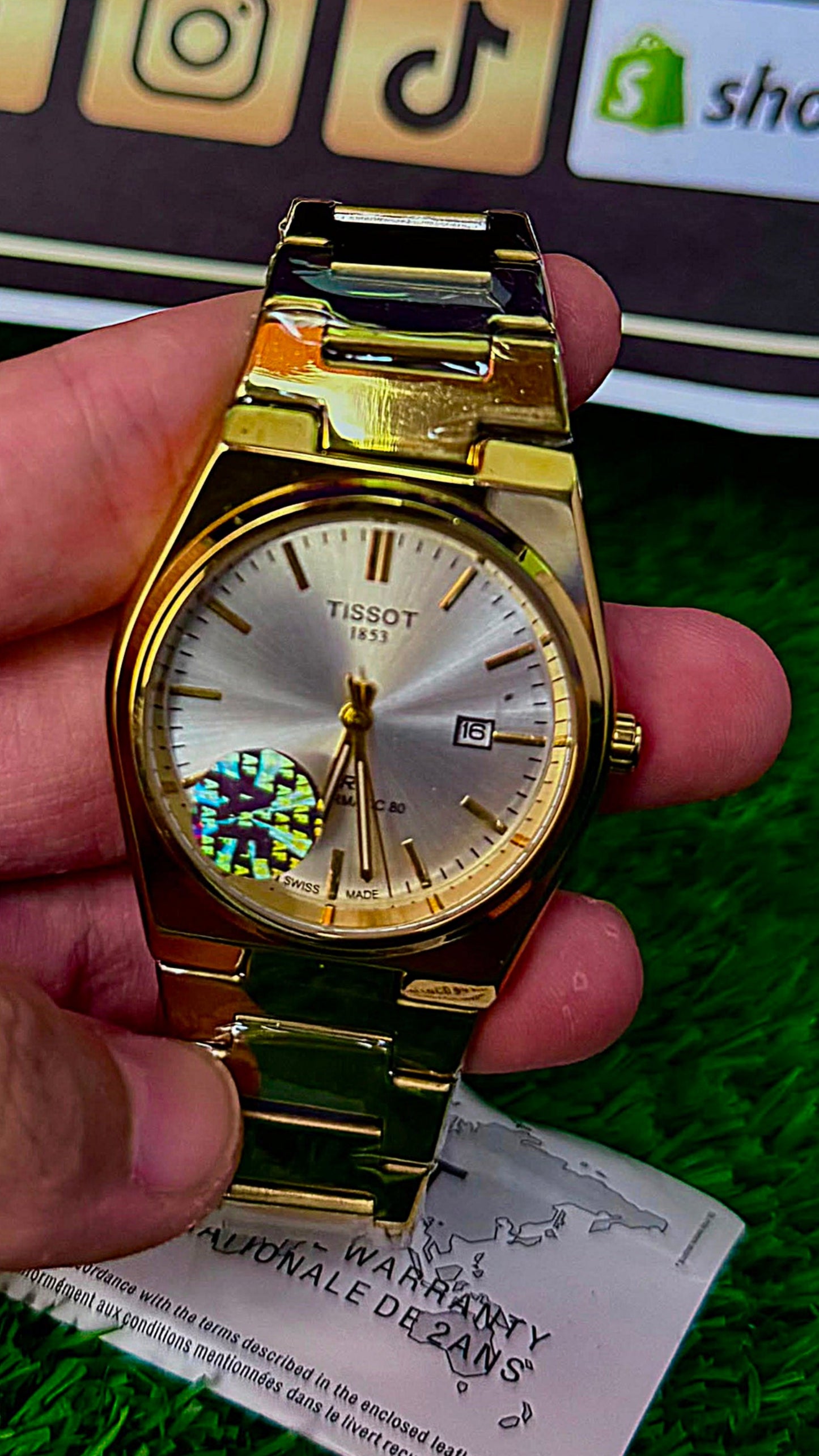 TST PRX semi automatic 80 Full Gold Stainless Steel Watch for Men - Champagne Dial