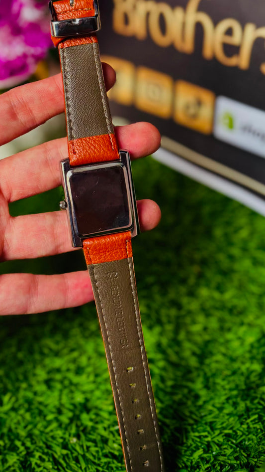 Cartier Leather Strap Rectangle Dress Watch
