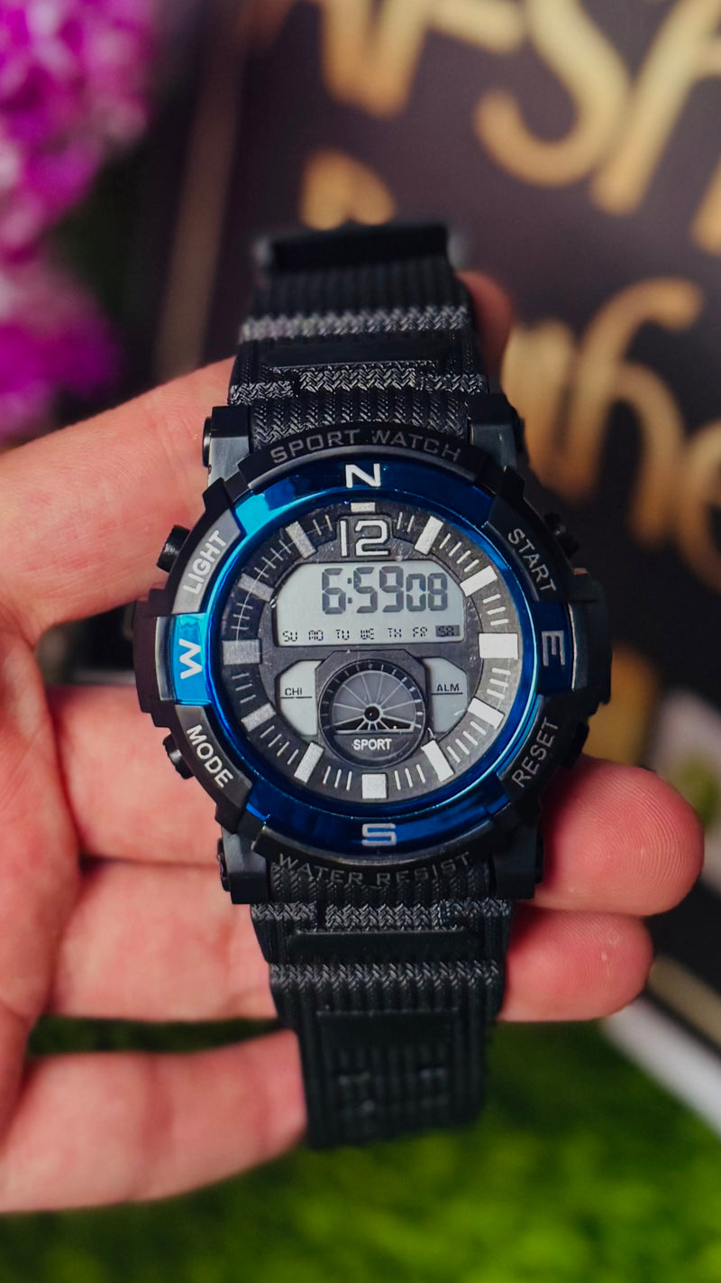 Men's Digital Tactical Sports Watch - Multi-Function LED Display with Rugged Strap