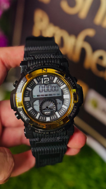 Men's Digital Tactical Sports Watch - Multi-Function LED Display with Rugged Strap