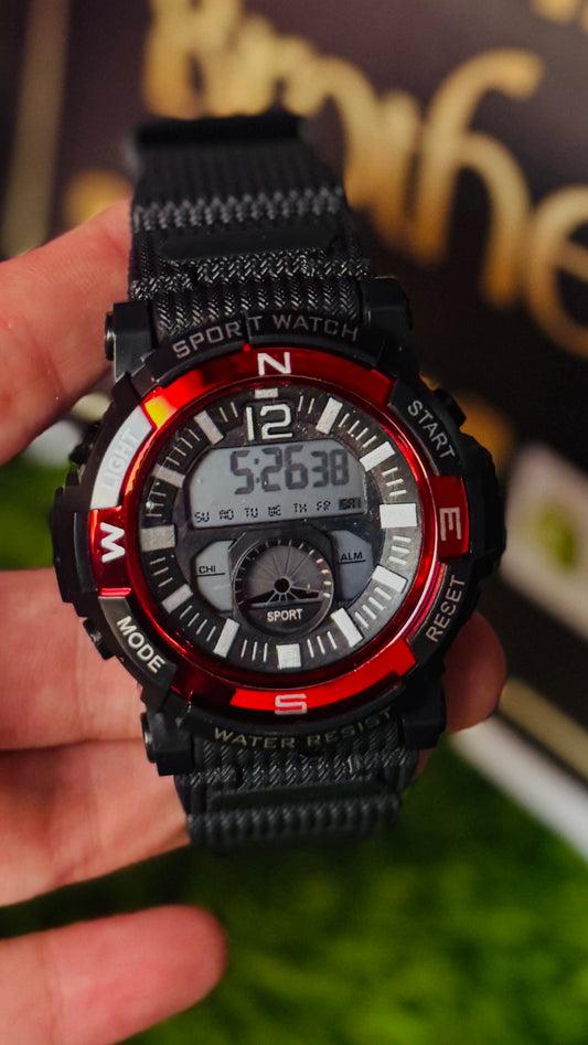 Men's Digital Tactical Sports Watch - Multi-Function LED Display with Rugged Strap