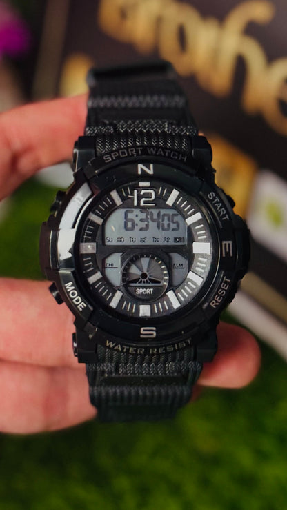Men's Digital Tactical Sports Watch - Multi-Function LED Display with Rugged Strap