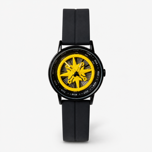 Vioki Men's Rotating Spinner Dial Watch with Silicone Strap