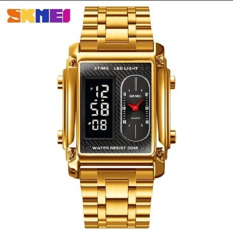 SK-MEI Dual Display Gold Watch – Premium Men's Watch