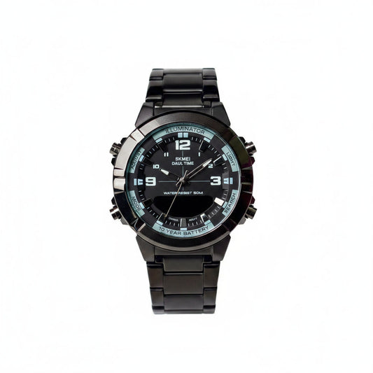 SK-MEI Men's Dual Time Analog Digital Watch – 50M Water Resistant