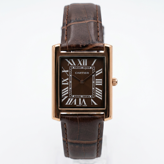 Leather Strap Rectangle Dress Watch
