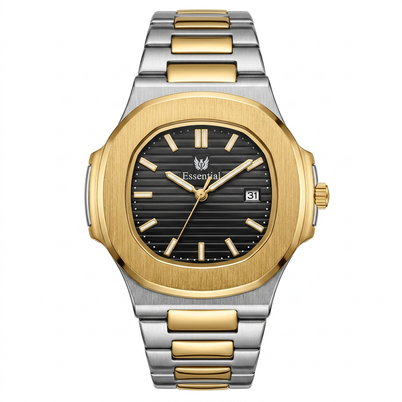 Essential Luxury Porthole-Style Stainless Steel Watch
