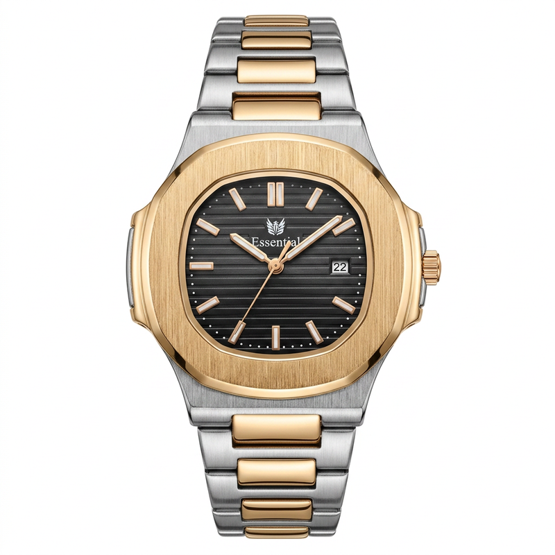Essential Luxury Porthole-Style Stainless Steel Watch