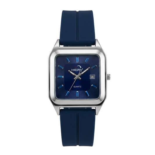 Hery Silicone Strap Square Dress Watch with Magnetic lock