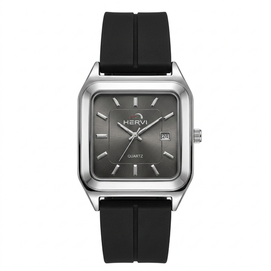 Hery Silicone Strap Square Dress Watch with Magnetic lock