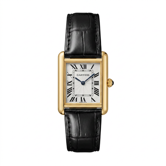 Cartier Classic Leather Strap Rectangle Dress Watch